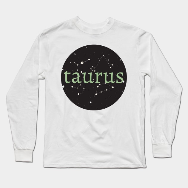 Taurus Zodiac Sign Star Circle Long Sleeve T-Shirt by magicae